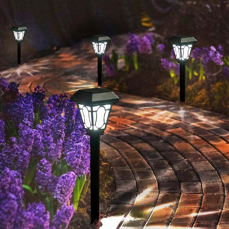 Factory Custom Solar Operated Walkway Lights Stake In Ground Solar Garden Lights for Yard Patio Landscape LED White