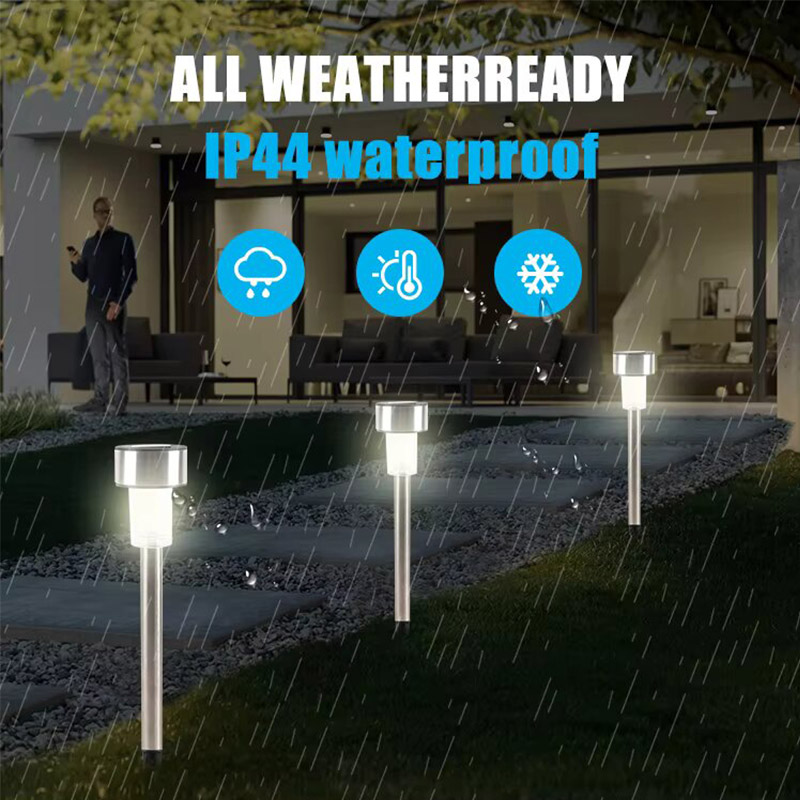 Factory Price Stainless Steel Outdoor Led Waterproof Landscape Pillar Lamp Lighting Pathway Lawn Decorate Solar Garden Lights