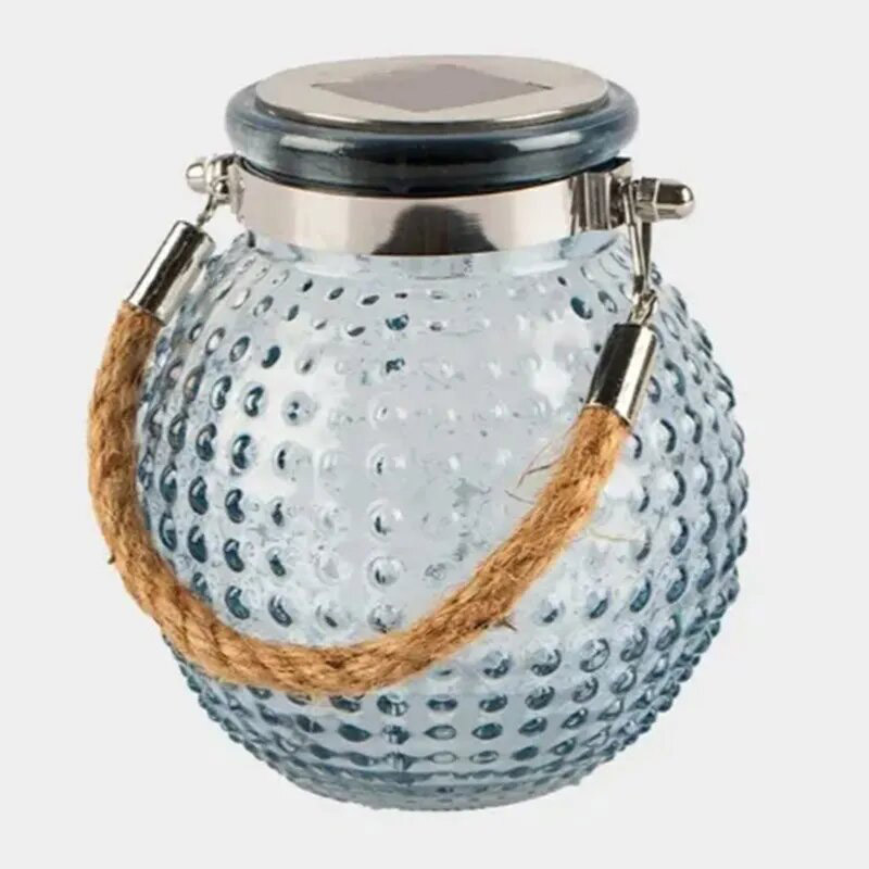 Round Glass Jar Solar Powered LED Lights Rope Hanging Garden Lanterns Table Lamps Outdoor light