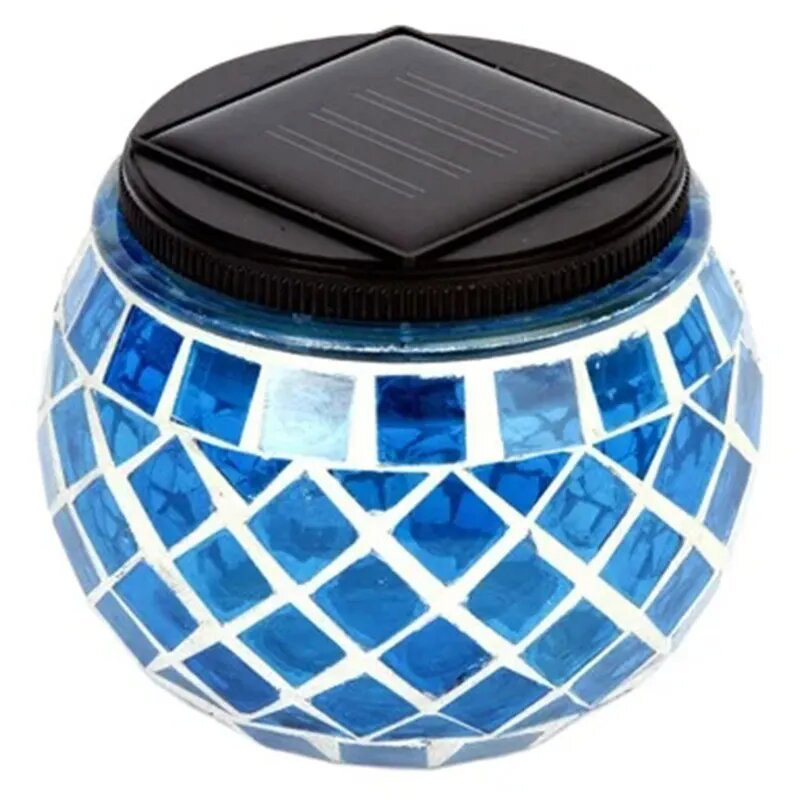 Colorful Party decor emergency bulb mosaic glass Balcony led solar lamp night light